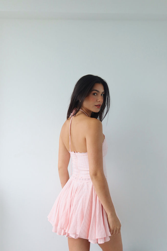 pastel pink mini dress BABY PINK MINI DRESS – Pink Tree PR